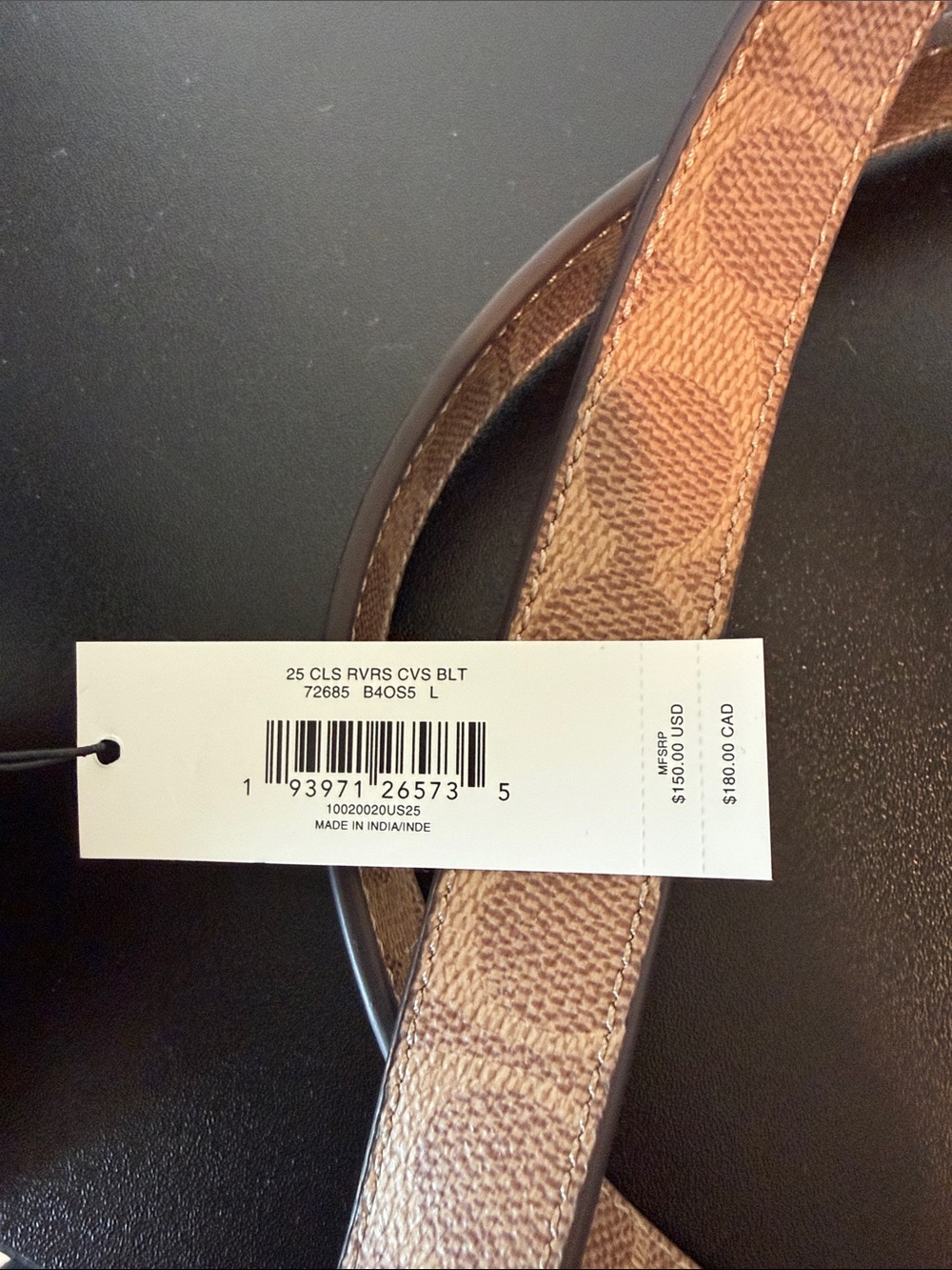 Coach Reversible White Leather & Signature Canvas Belt NWT Gold Hardware - Picture 7 of 7